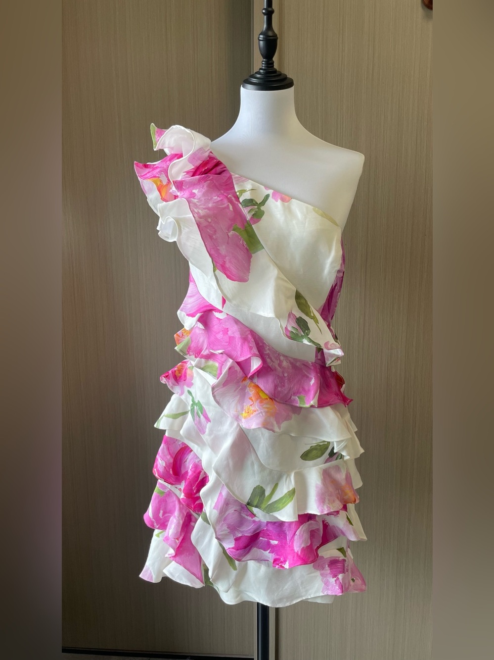 Aje NWOT Arley Mini One-Shoulder Dress in White&Soft Pink Up to Date Collection - Picture 2 of 15